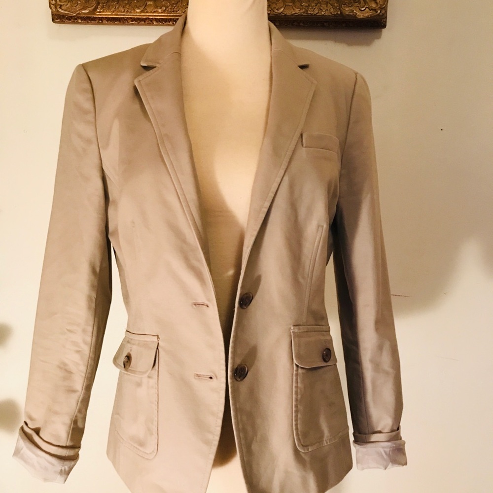 SOLD - Safari Blazer Wood Buttons Stitched Pockets